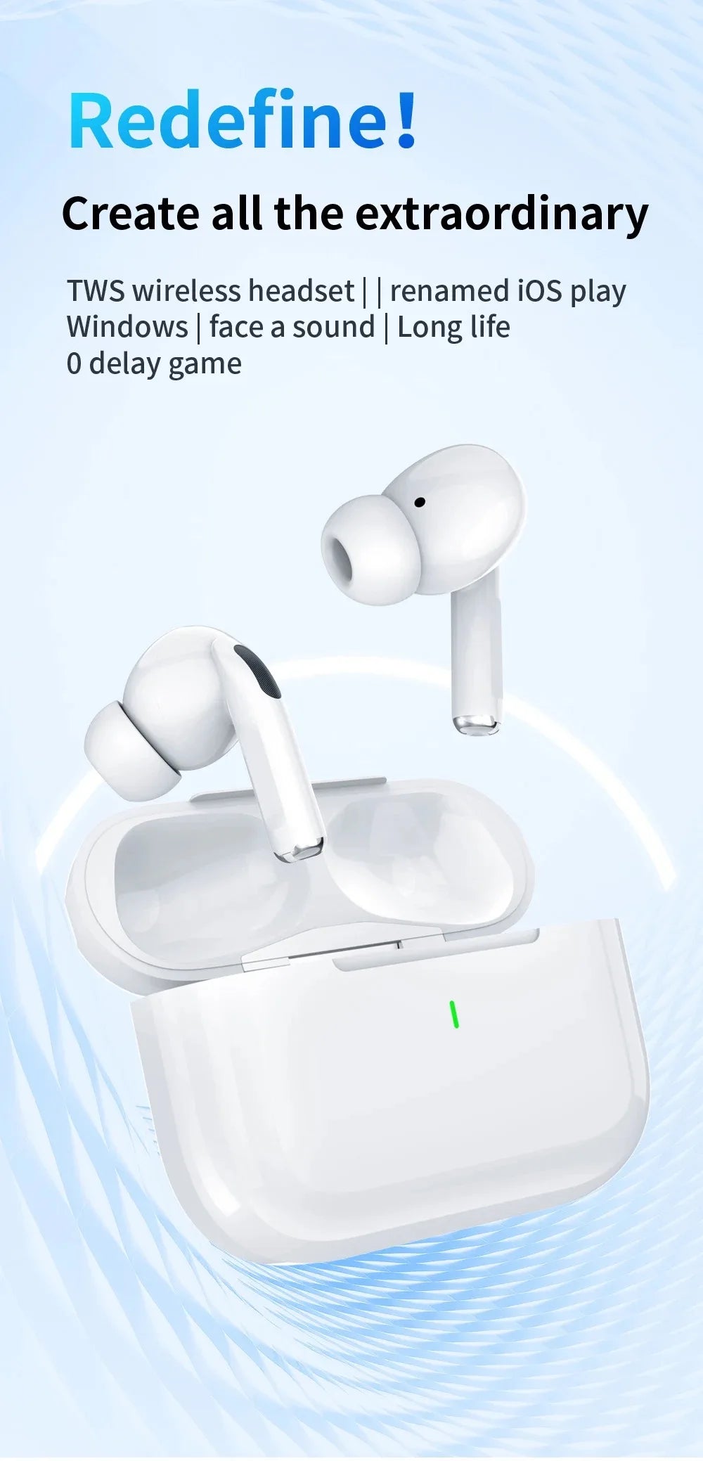 Air Pro Bluetooth 5.3 Earphones | Wireless Gaming Earbuds for iPhone & Android