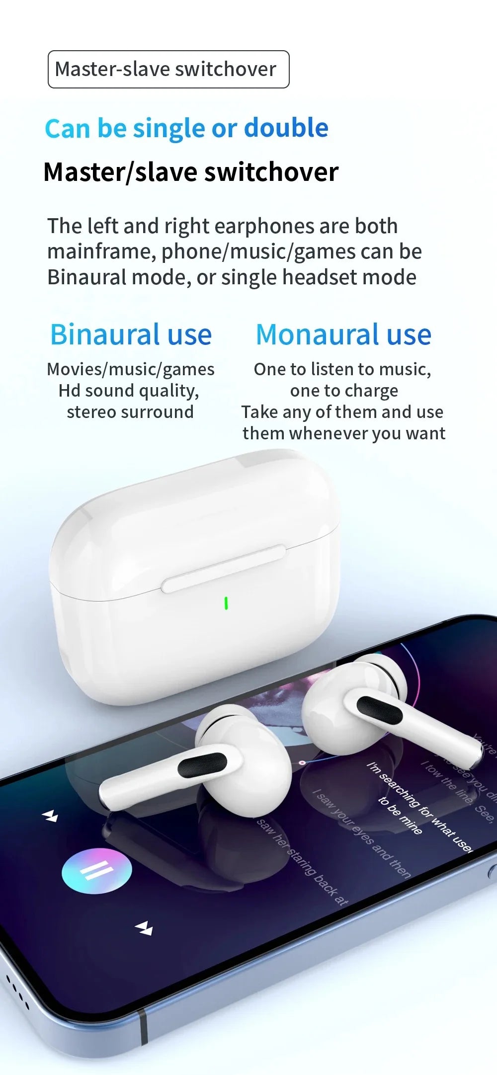 Original Air Pro Bluetooth 5.3 Earphones | Gaming Earbuds for iPhone & Android