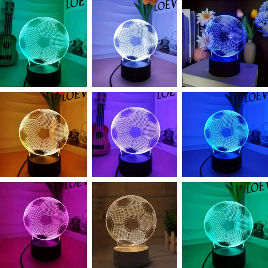 Football 3D Night Light | 7-Color Changing Optical Illusion Lamp