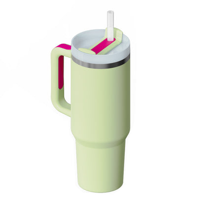 40oz Insulated Tumbler with Handle & Straw | Stainless Steel Travel Mug