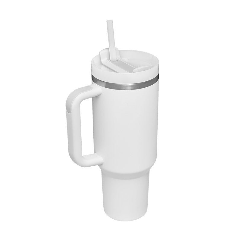 40oz Insulated Tumbler with Handle & Straw | Stainless Steel Travel Mug
