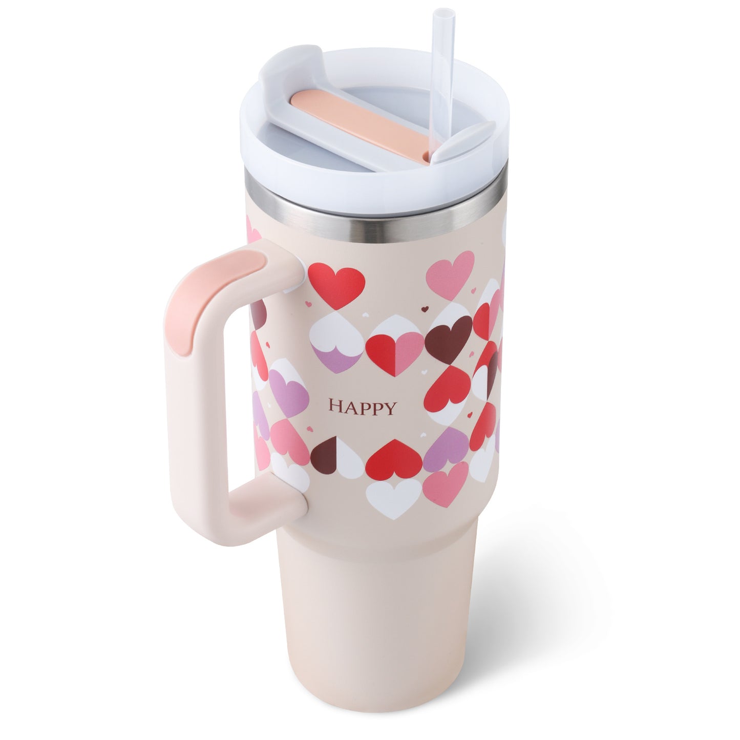 40oz Insulated Tumbler with Handle & Straw | Stainless Steel Travel Mug