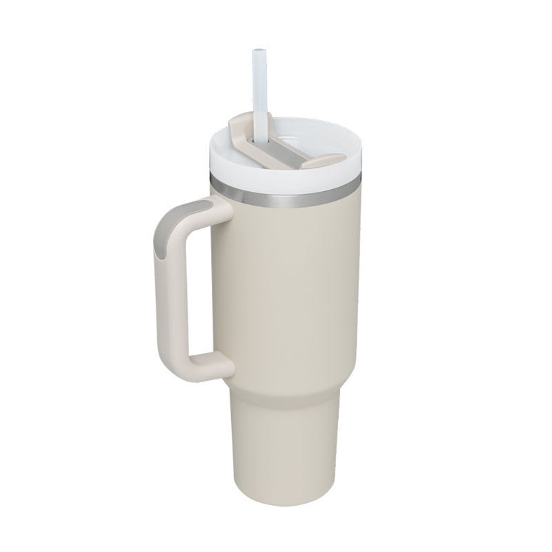 40oz Insulated Tumbler with Handle & Straw | Stainless Steel Travel Mug