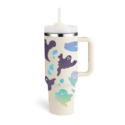 40oz Insulated Tumbler with Handle & Straw | Stainless Steel Travel Mug