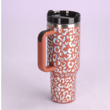 40oz Insulated Tumbler with Handle & Straw | Stainless Steel Travel Mug