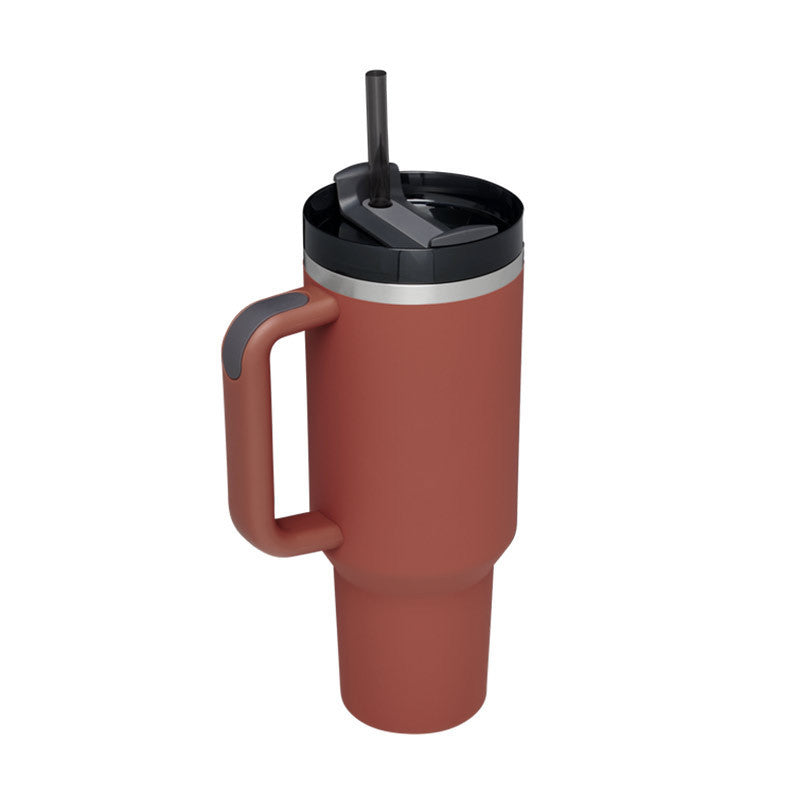 40oz Insulated Tumbler with Handle & Straw | Stainless Steel Travel Mug