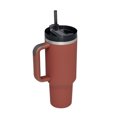 40oz Insulated Tumbler with Handle & Straw | Stainless Steel Travel Mug