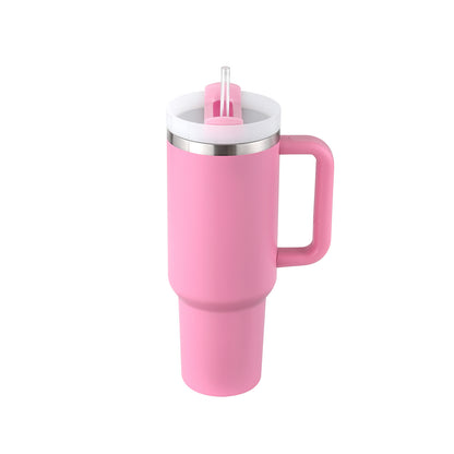 40oz Insulated Tumbler with Handle & Straw | Stainless Steel Travel Mug