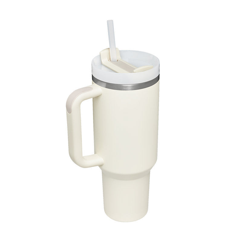 40oz Insulated Tumbler with Handle & Straw | Stainless Steel Travel Mug