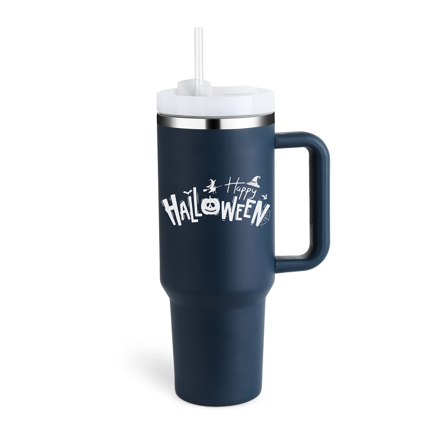 40oz Insulated Tumbler with Handle & Straw | Stainless Steel Travel Mug