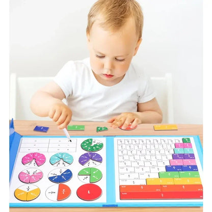 Montessori Fraction Math Toy | Magnetic Wooden Educational Book