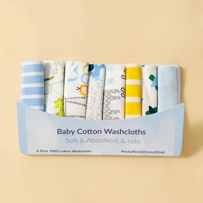 5/8 Pcs Cotton Newborn Baby Towels | Soft Washcloths & Nursing Wipes
