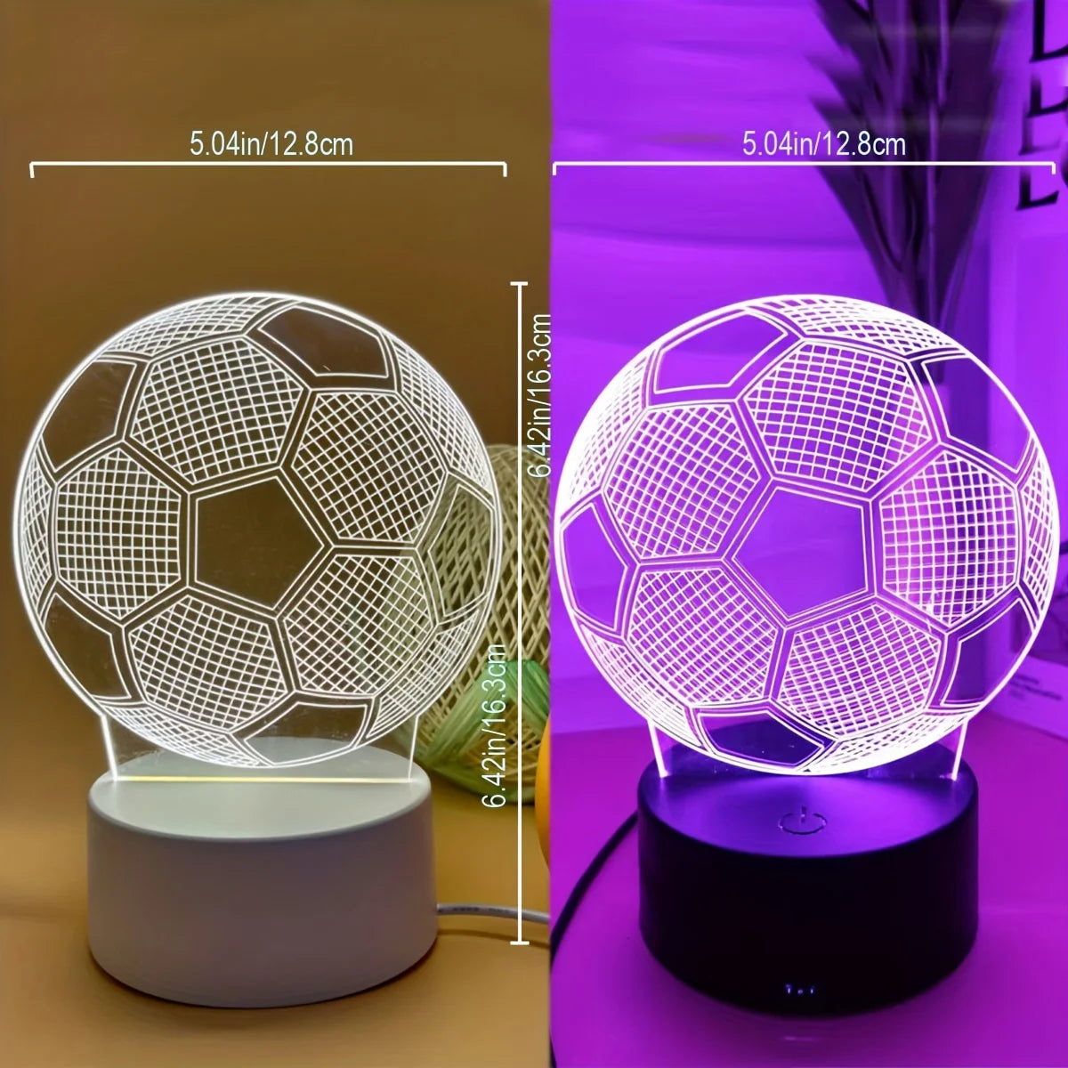 Football 3D Night Light | 7-Color Changing Optical Illusion Lamp