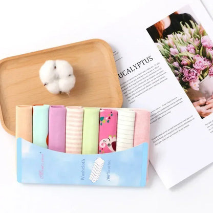 5/8 Pcs Cotton Newborn Baby Towels | Soft Washcloths & Nursing Wipes