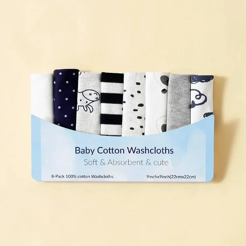 5/8 Pcs Cotton Newborn Baby Towels | Soft Washcloths & Nursing Wipes