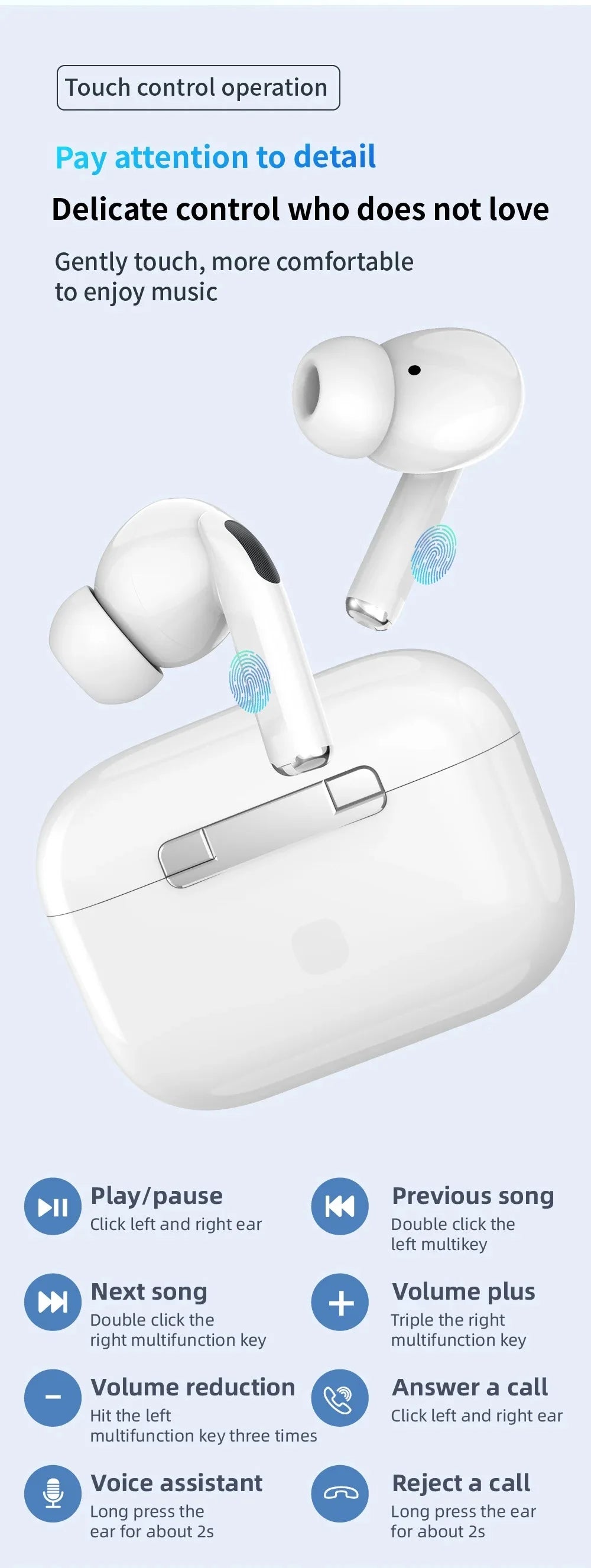 Original Air Pro Bluetooth 5.3 Earphones | Gaming Earbuds for iPhone & Android