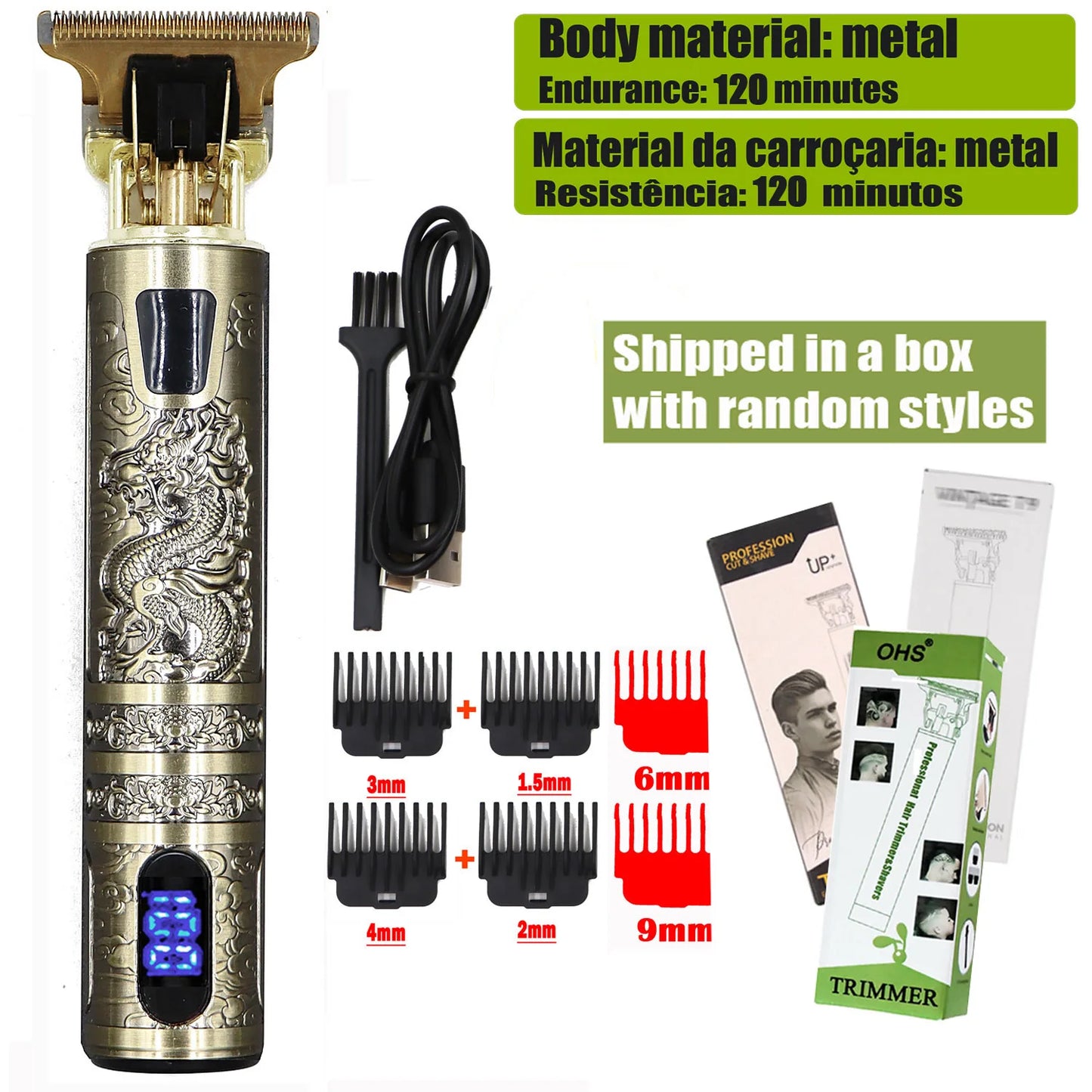 T9 Hair Clipper | Electric Beard Trimmer & 0mm Barber Shaver