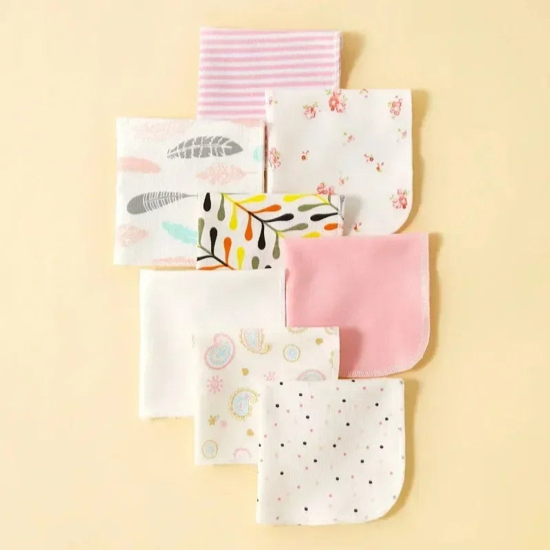 5/8 Pcs Cotton Newborn Baby Towels | Soft Washcloths & Nursing Wipes