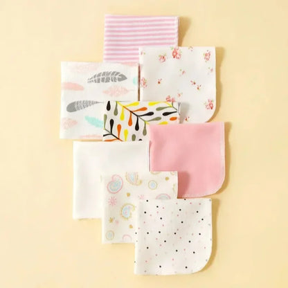 5/8 Pcs Cotton Newborn Baby Towels | Soft Washcloths & Nursing Wipes