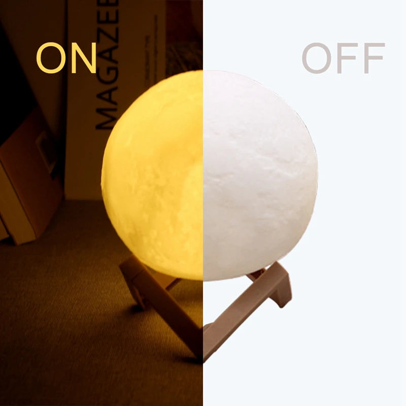 Moon Lamp LED Night Light | Starry Bedroom Décor & Kids Gift