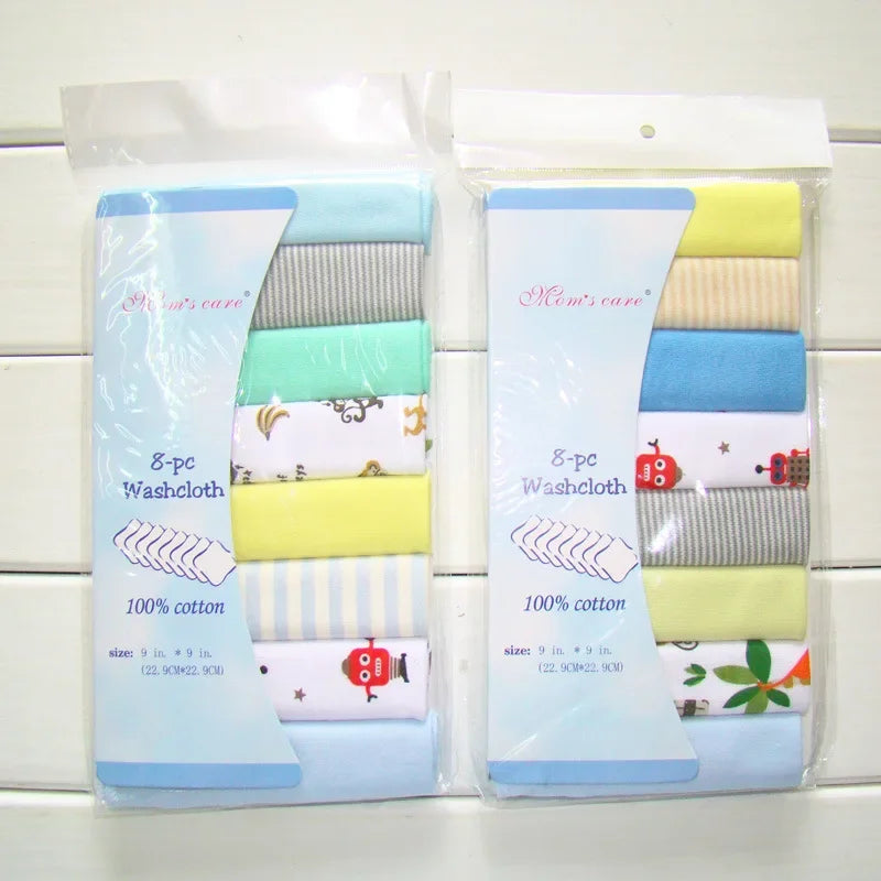 5/8 Pcs Cotton Newborn Baby Towels | Soft Washcloths & Nursing Wipes
