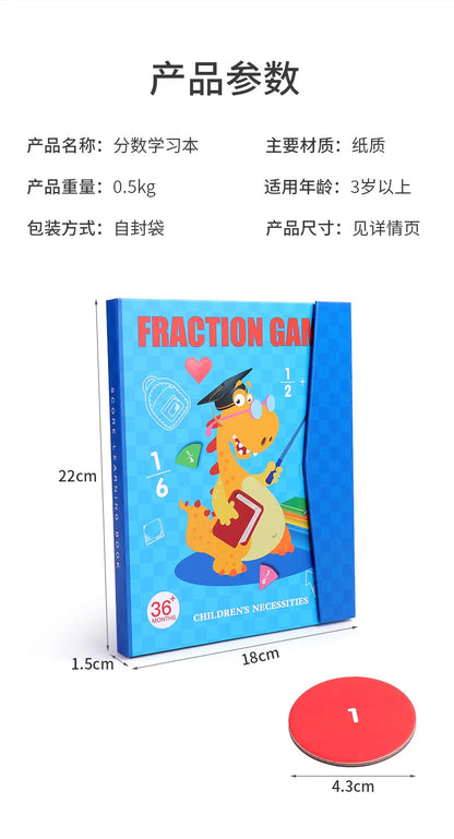 Montessori Fraction Math Toy | Magnetic Wooden Educational Book
