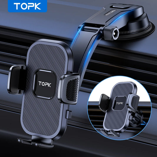 TOPK Car Phone Holder | Gravity Stand Dashboard, Windshield & Air Vent