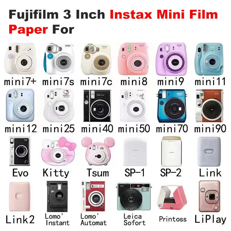 Fujifilm Instax Mini Film | 10–100 Sheets White Edge Photo Paper