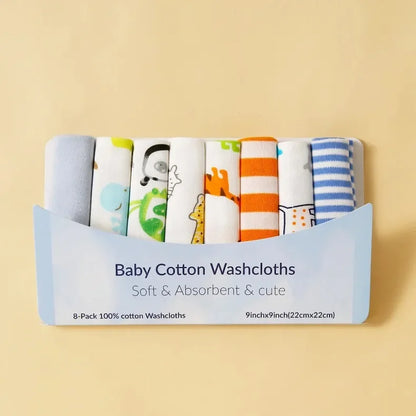 5/8 Pcs Cotton Newborn Baby Towels | Soft Washcloths & Nursing Wipes