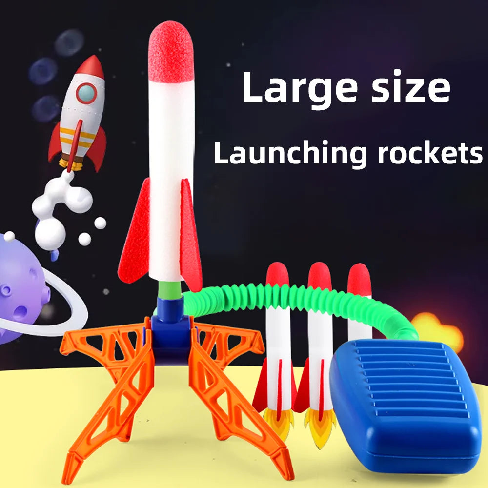 Kids Rocket Launcher Toy | Air Pump Stomp Skyrocket Outdoor Game Gift
