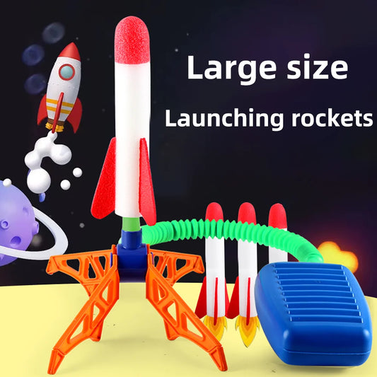 Kids Rocket Launcher Toy | Air Pump Stomp Skyrocket Outdoor Game Gift