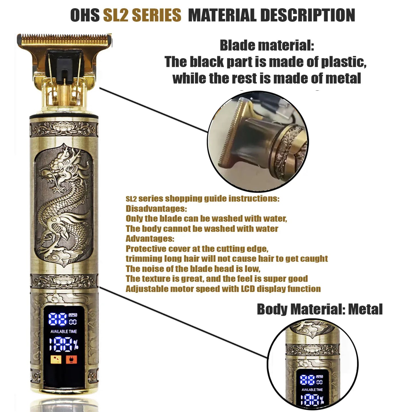 T9 Hair Clipper | Electric Beard Trimmer & 0mm Barber Shaver