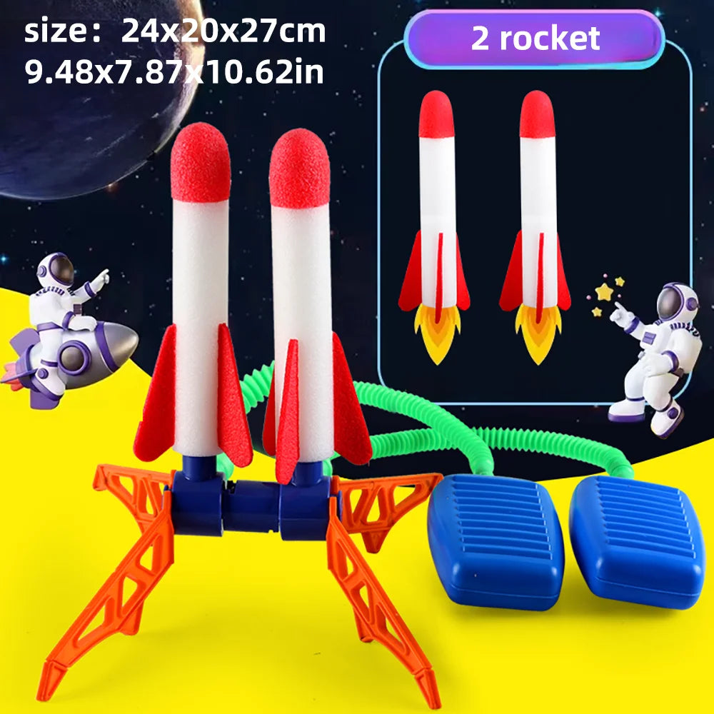 Kids Rocket Launcher Toy | Air Pump Stomp Skyrocket Outdoor Game Gift