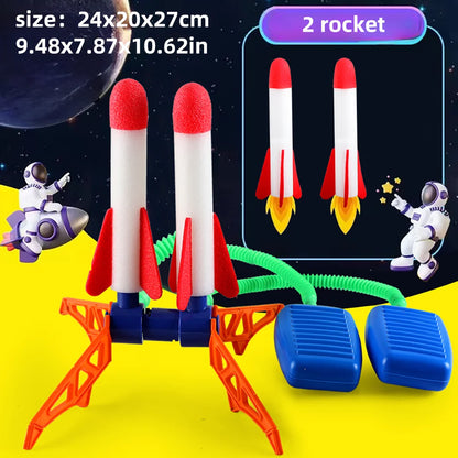 Kids Rocket Launcher Toy | Air Pump Stomp Skyrocket Outdoor Game Gift