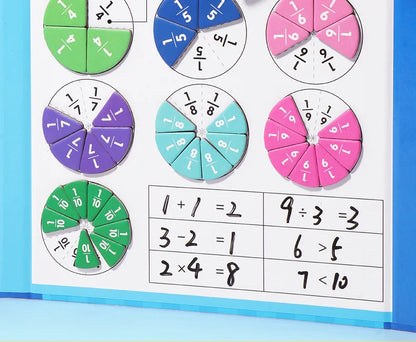 Montessori Fraction Math Toy | Magnetic Wooden Educational Book