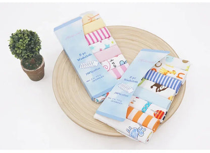 5/8 Pcs Cotton Newborn Baby Towels | Soft Washcloths & Nursing Wipes