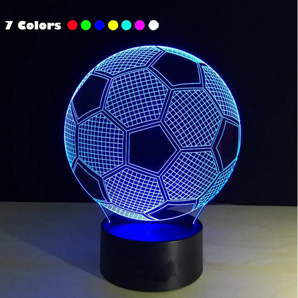 Football 3D Night Light | 7-Color Changing Optical Illusion Lamp