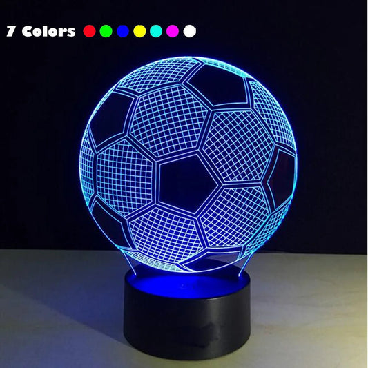Football 3D Night Light | 7-Color Changing Optical Illusion Lamp