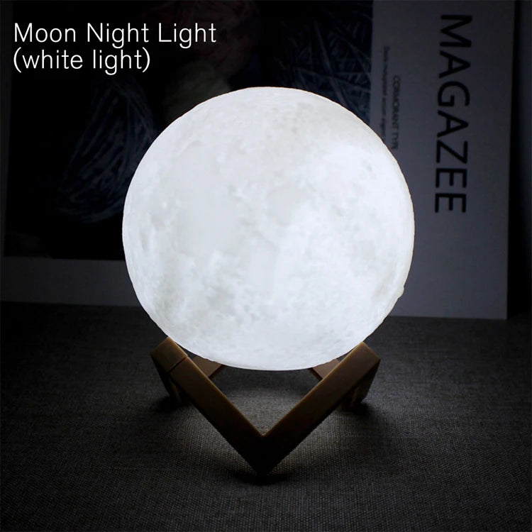 Moon Lamp LED Night Light | Starry Bedroom Décor & Kids Gift