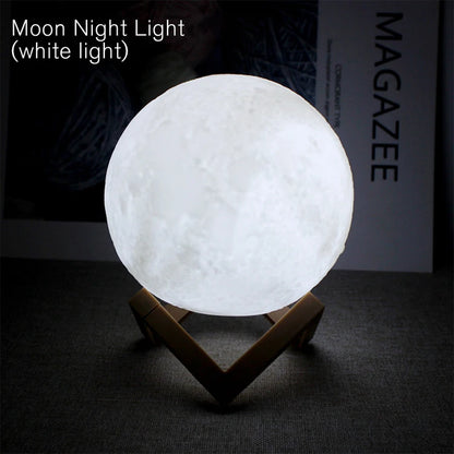 Moon Lamp LED Night Light | Starry Bedroom Décor & Kids Gift