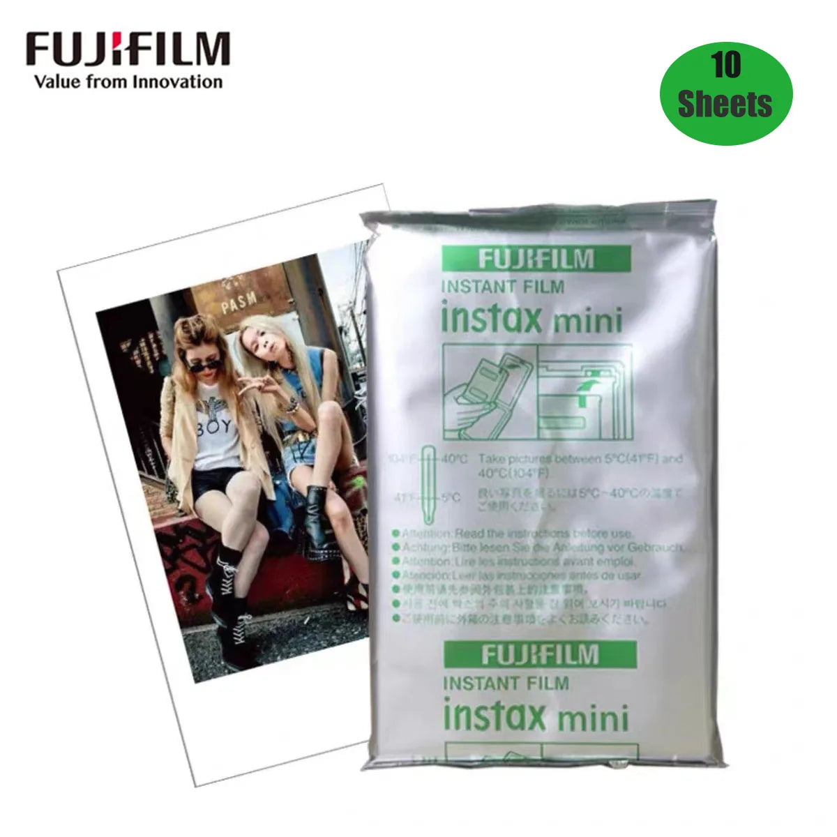 Fujifilm Instax Mini Film | 10–100 Sheets White Edge Photo Paper