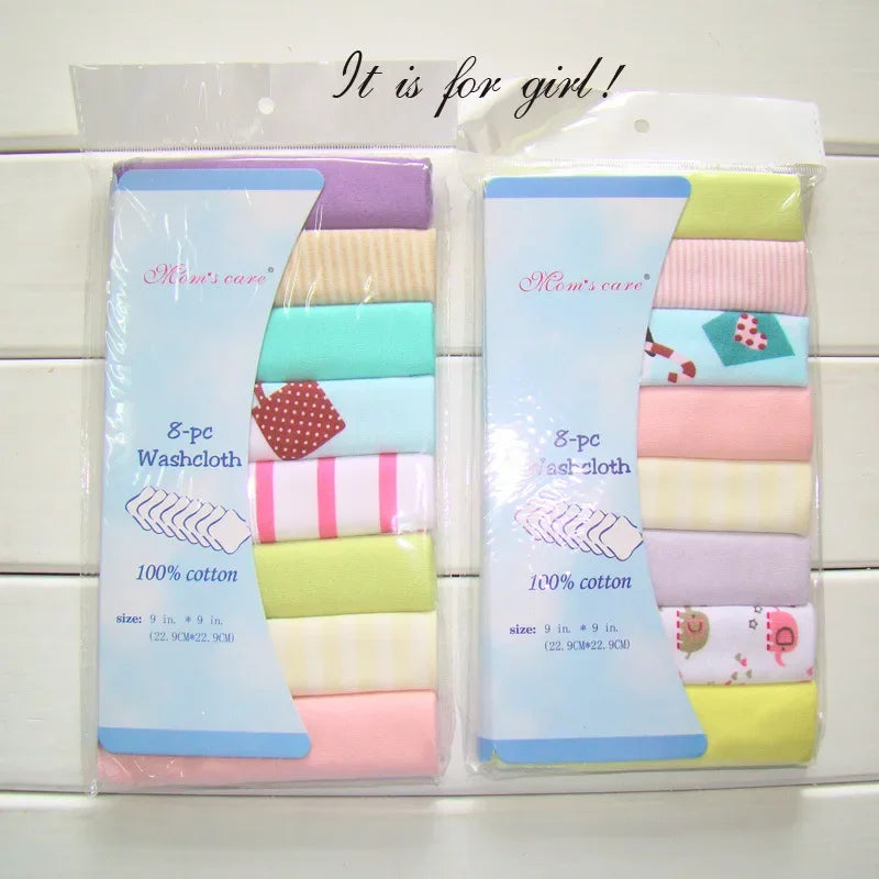 5/8 Pcs Cotton Newborn Baby Towels | Soft Washcloths & Nursing Wipes