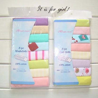 5/8 Pcs Cotton Newborn Baby Towels | Soft Washcloths & Nursing Wipes