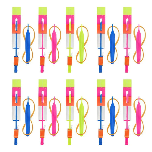 LED Flash Rocket Slingshot Toy | Flying Helicopter Glow Party Gift