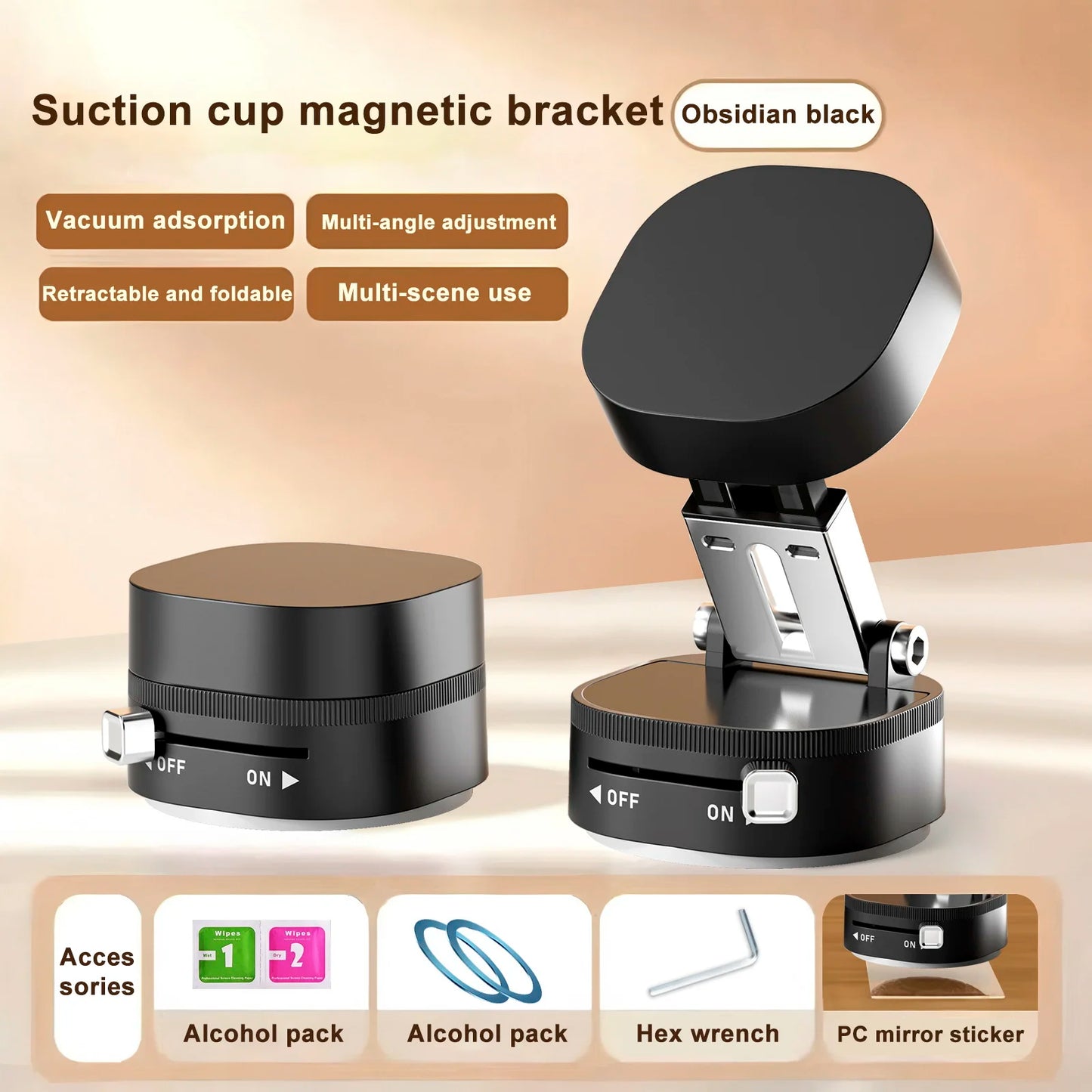 Magnetic Suction Cup Phone Holder | Foldable Multi-Functional Stand
