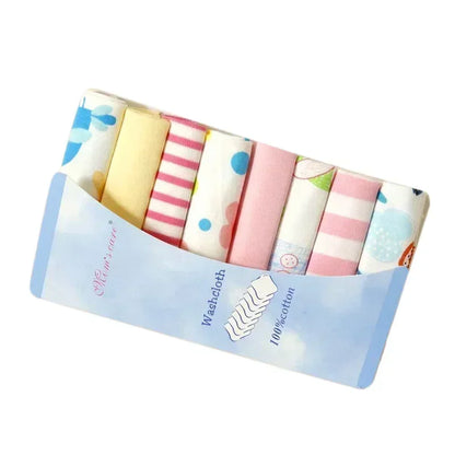 5/8 Pcs Cotton Newborn Baby Towels | Soft Washcloths & Nursing Wipes