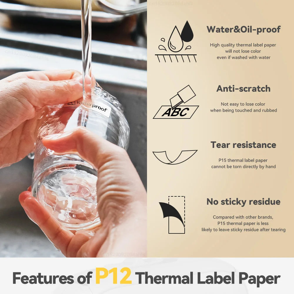 Portable Mini Thermal Label Printer | Marklife P12 Sticker Maker