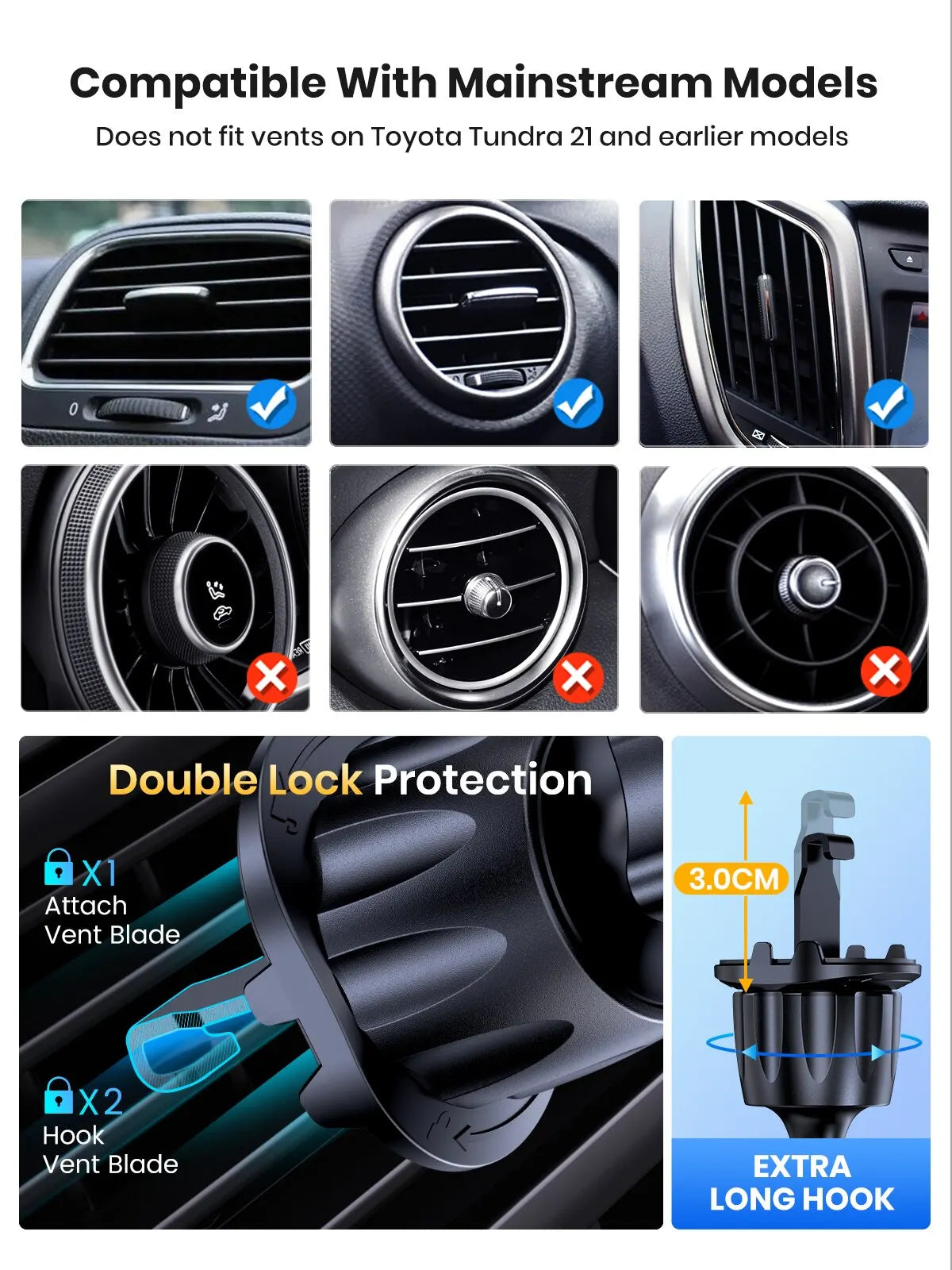 TOPK Car Phone Holder | Gravity Stand Dashboard, Windshield & Air Vent