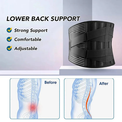 Adjustable Lumbar Support Belt | Orthopedic Back Brace & Pain Relief