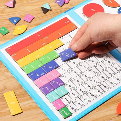 Montessori Fraction Math Toy | Magnetic Wooden Educational Book